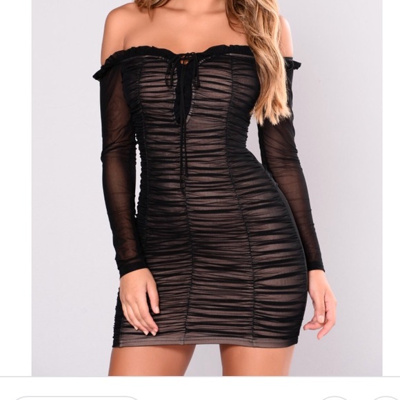 maura mesh dress black